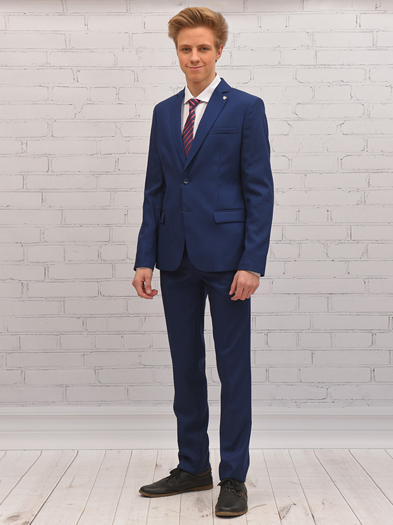 Брюки для мальчика Slim Fit Дэвид (ШФ-951) синего цвета