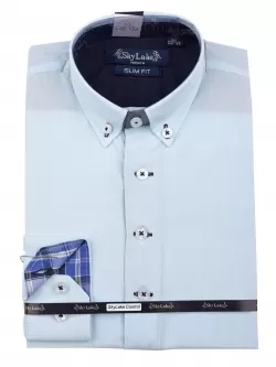 Сорочка для мальчика Premium Slim Fit (ШФ-1266) светло-бирюзового цвета 