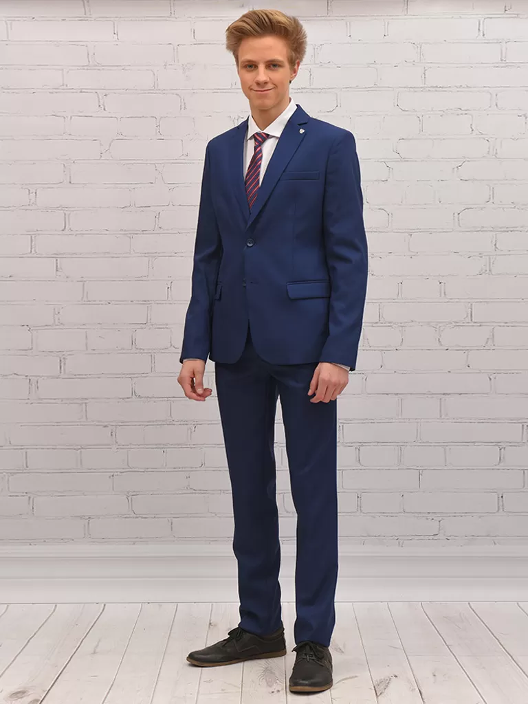 Брюки для мальчика Slim Fit Дэвид (ШФ-951) синего цвета