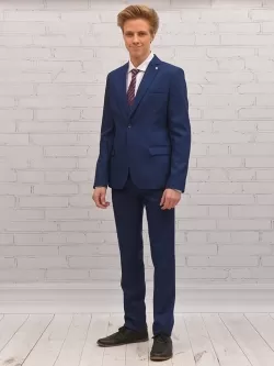 Брюки для мальчика Slim Fit Дэвид (ШФ-951) синего цвета